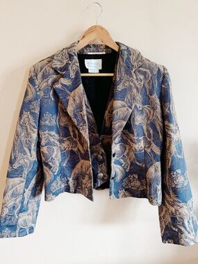 Vintage Western Tapestry Horse Blazer and Matching Vest